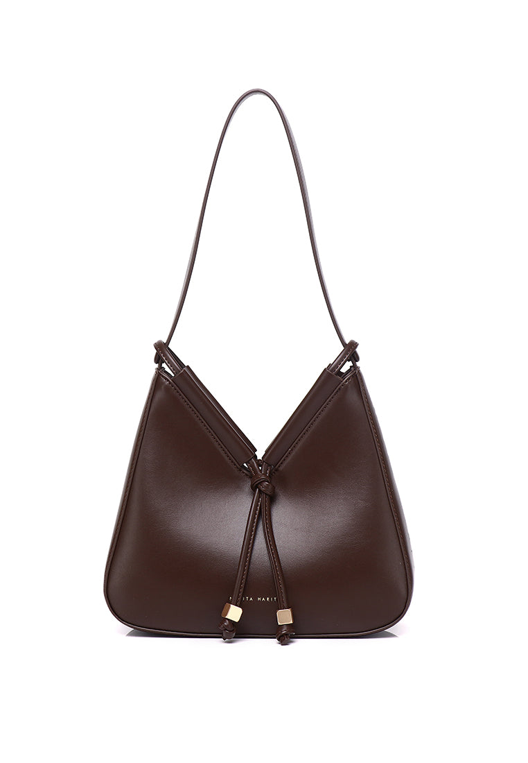 Norna Drawstring Shoulder Bag (Espresso)