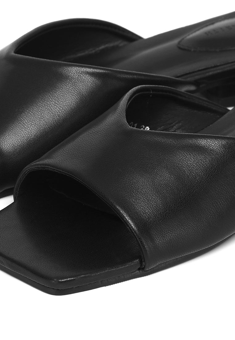 Helisa Slip Ons Sandals (Black)