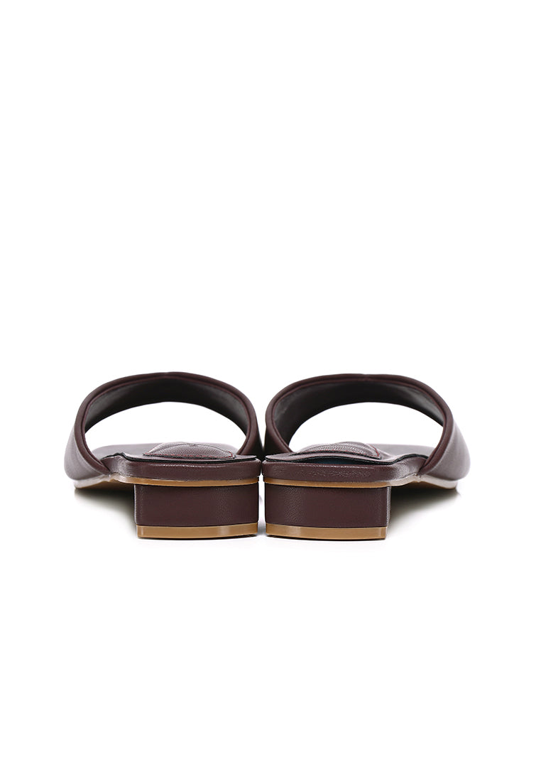 Helisa Slip Ons Sandals (Maroon)