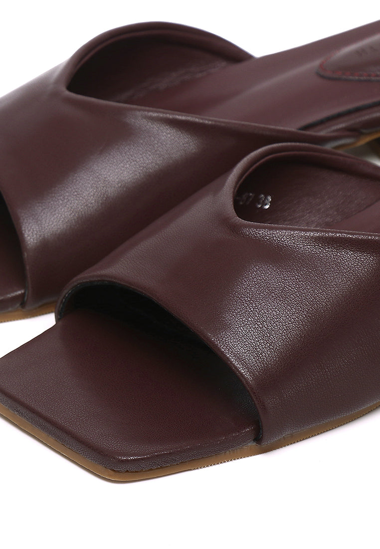 Helisa Slip Ons Sandals (Maroon)