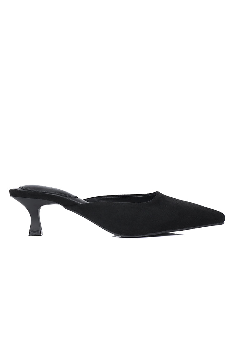 Hana Suede Pumps Heels (Black)