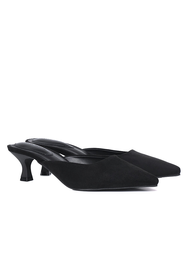 Hana Suede Pumps Heels (Black)