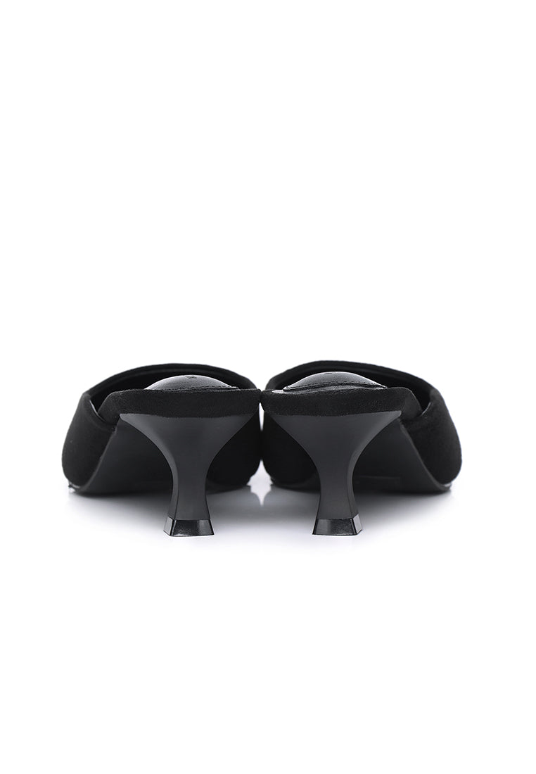 Hana Suede Pumps Heels (Black)