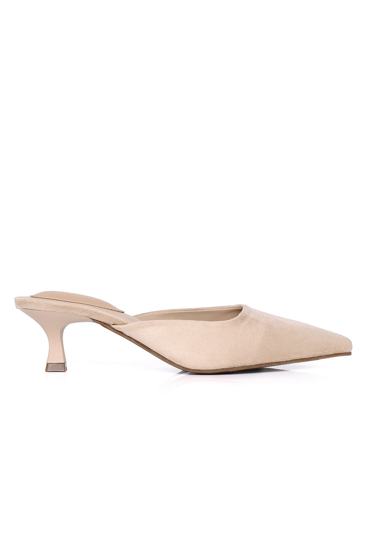 Hana Suede Pumps Heels (Nude)