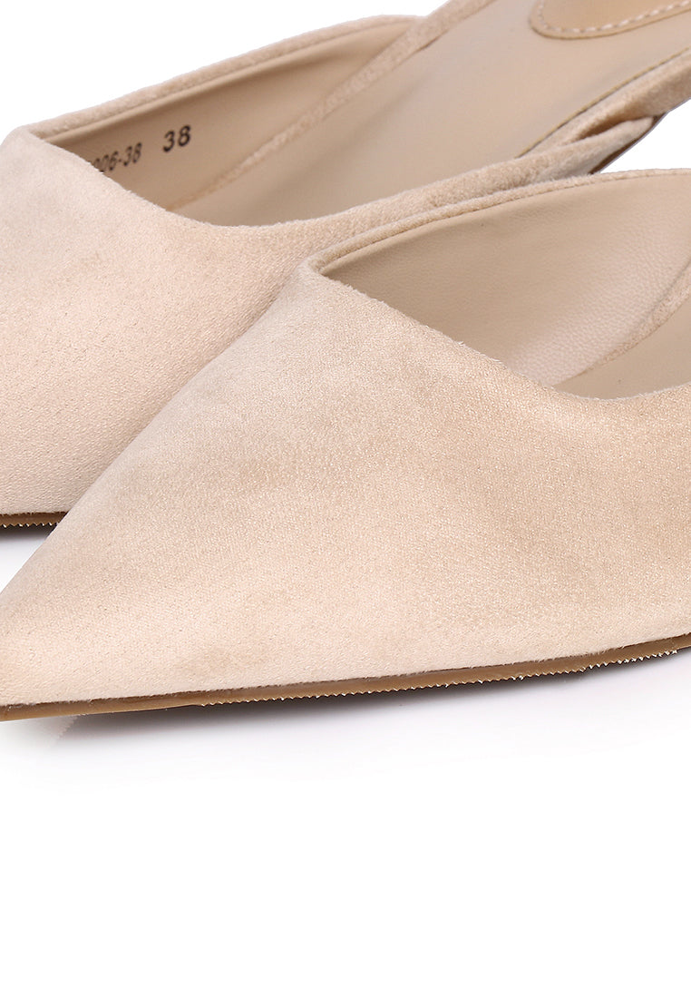 Hana Suede Pumps Heels (Nude)