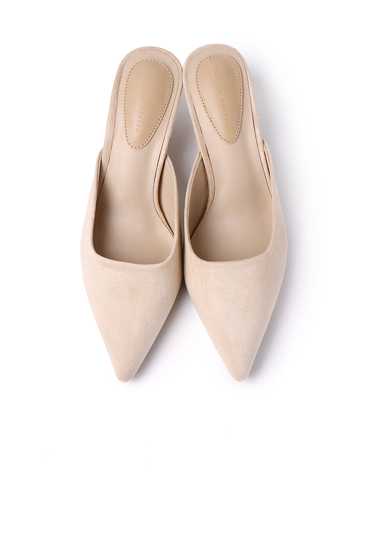 Hana Suede Pumps Heels (Nude)