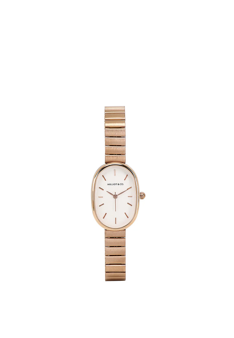 Noelle Rose Gold Stainless Steel Analog Watch (White)