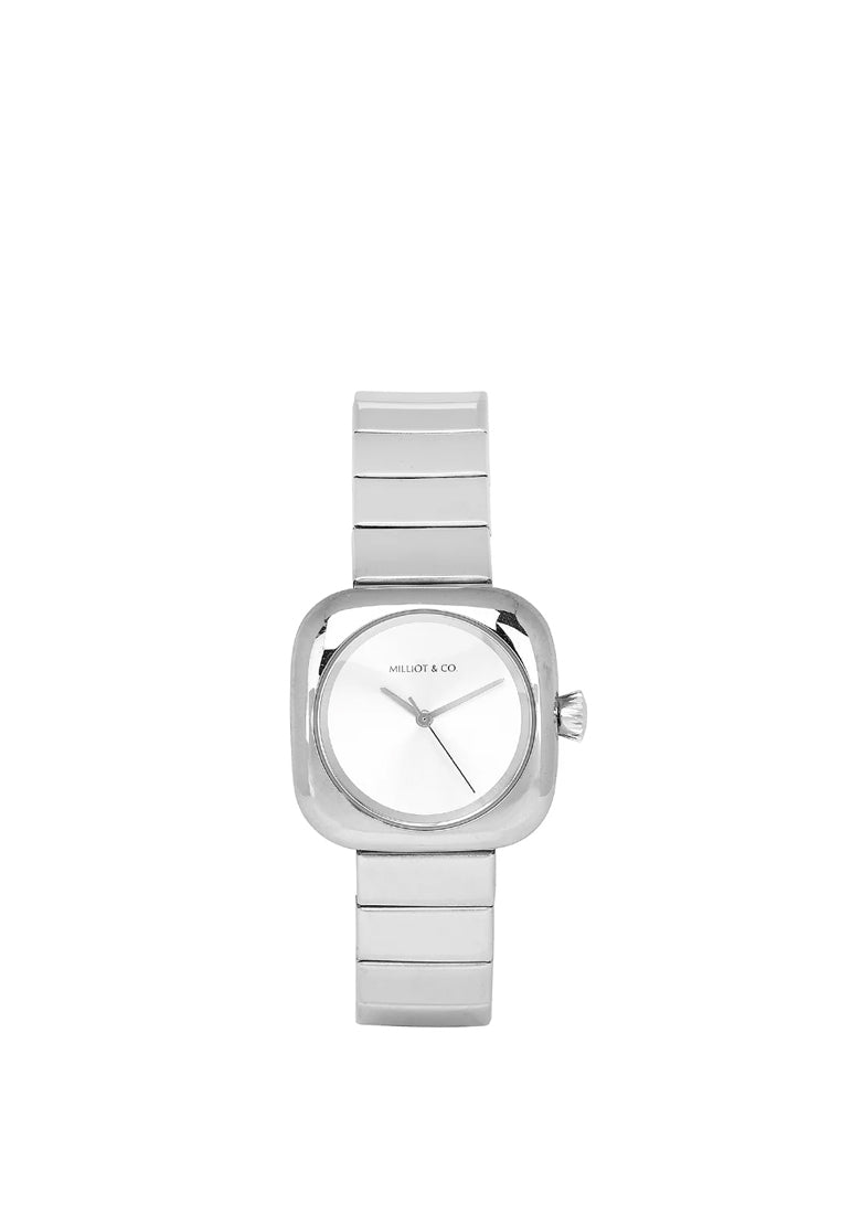 Riley Silver Stainless Steel Analog Watch (Silver)