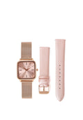 Roux Watch With 2 Straps Metal Analog (Rose Gold/Pink)
