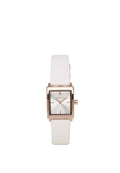 Sima Rose Gold Leather Analog Watch (White)